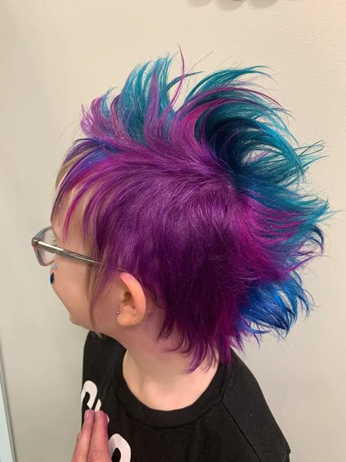 Hair Extensions photo, Denver Colorado. My little rock ‘n’ roll star. Full creative control and boy (..)